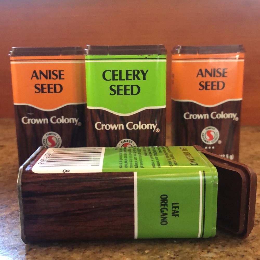 Vintage Crown Colony (Safeway) & Schilling Spice Tin Set of 5 (1977-1992) - Picture 11 of 13